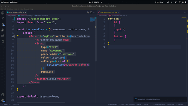 SASS Template Generator